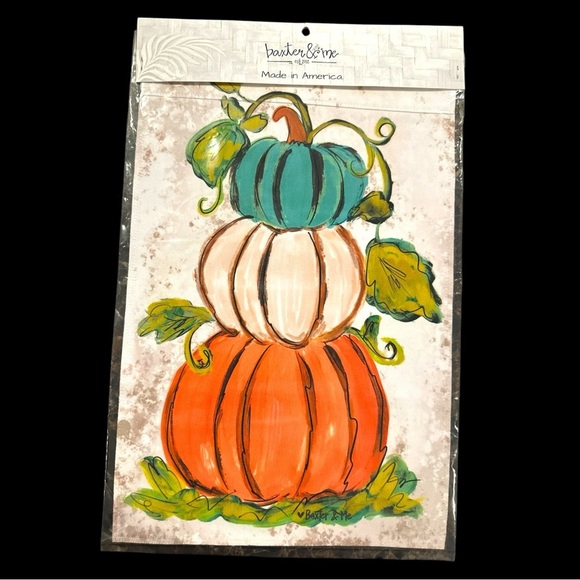 Orange Pumpkin Canvas Yard Flag - Picture 2 of 5